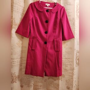 ann taylor loft Jacket Coat 3/4 Sleeves size 2 dark pink
